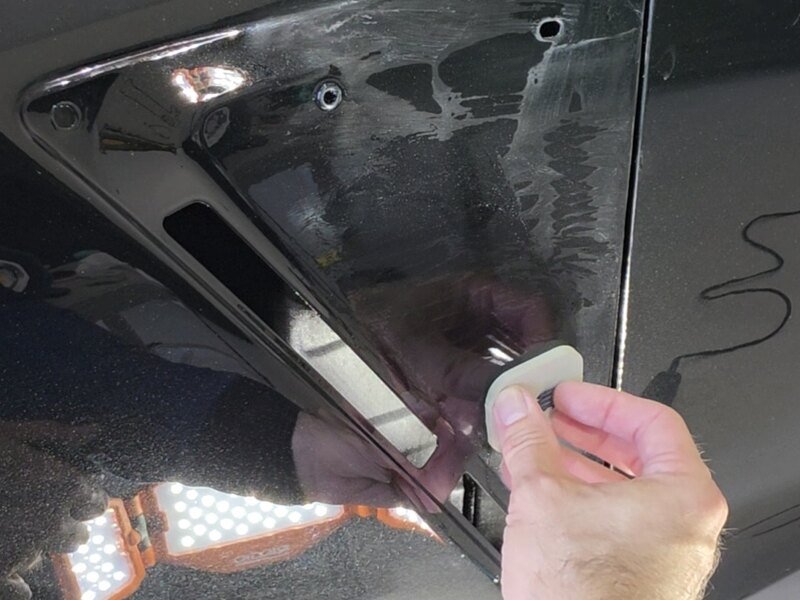 Wet sanding and paint correction process by Flagship Detailing
